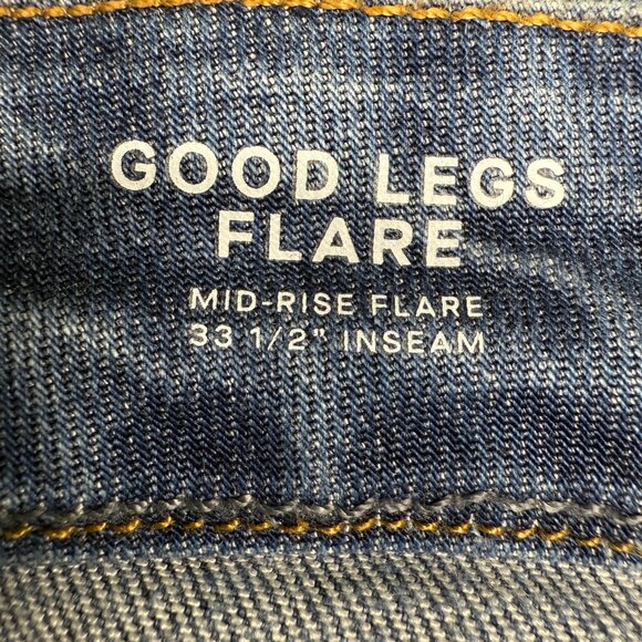 NWT GOOD AMERICAN Good Legs Flare Deep V Yoke Jeans INDIGO513 | Size 15 Plus - Picture 10 of 13